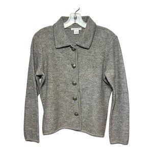 Deane & White Vintage Gray Wool Knit Jacket | Button Front | Small